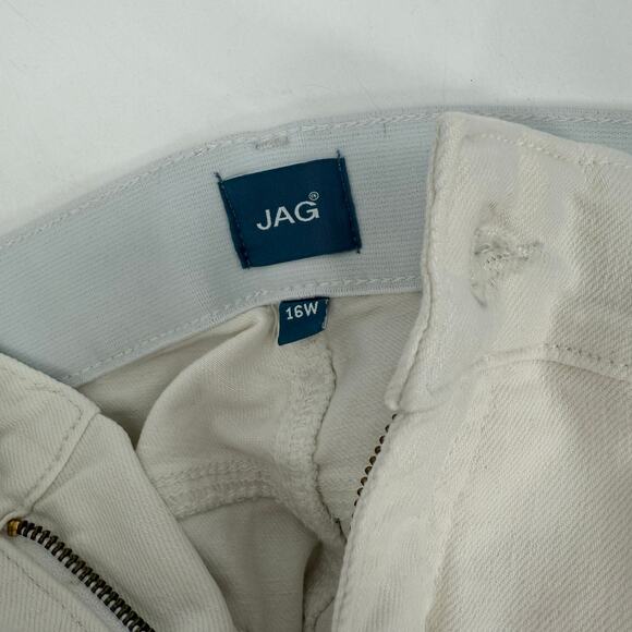 JAG Carter Jeans Size 16W NWT Midrise Girlfriend White Plus Curvy Cotton Stretch - Picture 12 of 16